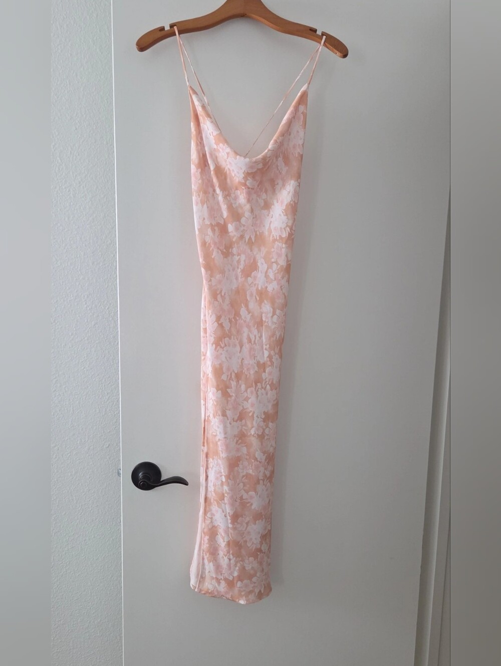 RESA Madison Peach and White Floral Slip Midi Dress
